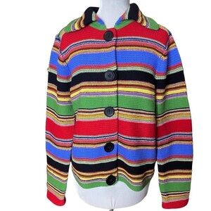 Liz Claiborne Multicolored Cardigan Sweater. Size Large